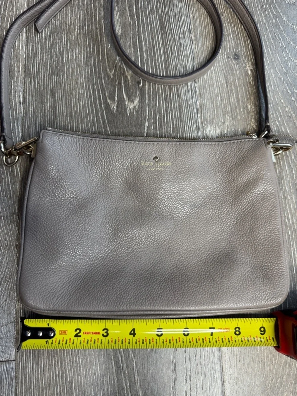 kate spade Pebbled Leather Crossbody - Taupe Gray